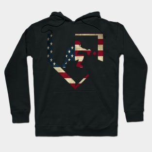 Baseball Catcher Gear American Flag Baseballin Hoodie